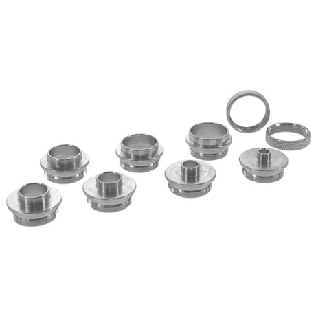 Milescraft Metric Metal Bushing Set for Plunge Routers with Seven Carbon Steel Bushings and Locknuts