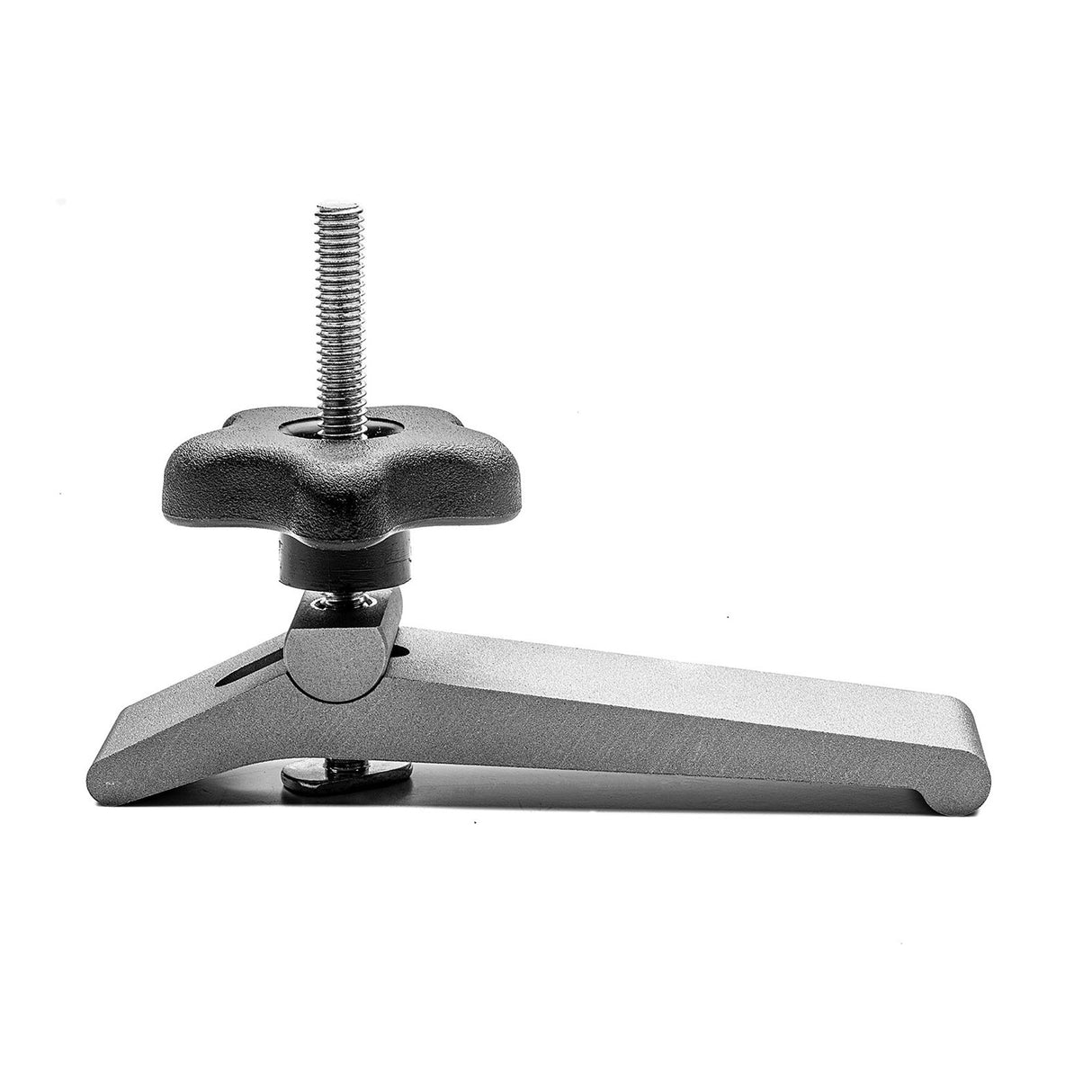 Torquata Heavy-Duty T-Track Hold-Down Clamp in use on workbench