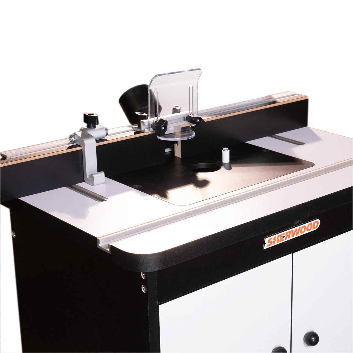 Sherwood Benchtop Cabinet Router Table with Aluminium Mounting Plate & Fence in Australian woodworking tools store