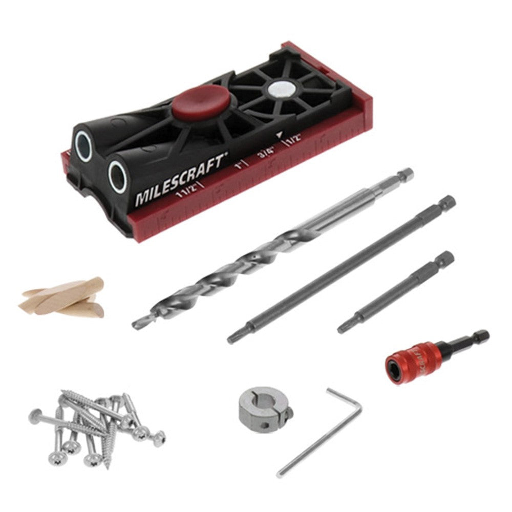 Milescraft Pocket Hole Jig 200 Portable Clamp On Joinery Jig in use on a woodwork project