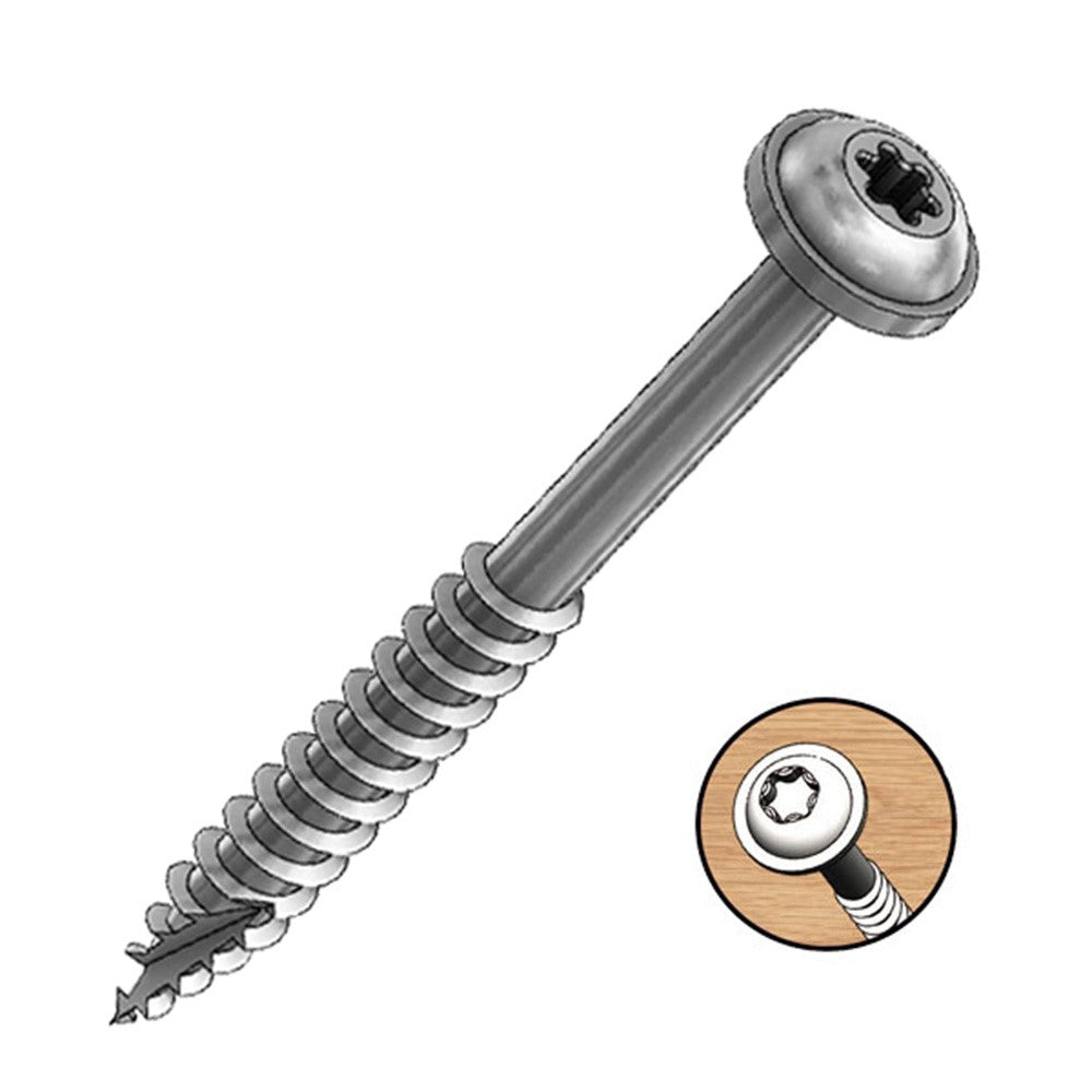 Milescraft 2.5in HDPocketScrews 14G Coarse Screws Pack of 35 with T25 TORX® Drive and Washer Head