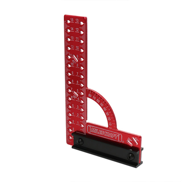 Milescraft MC-Square150 Carpenter's Square with Angle Finder Metric in use, showing easy angle readout feature