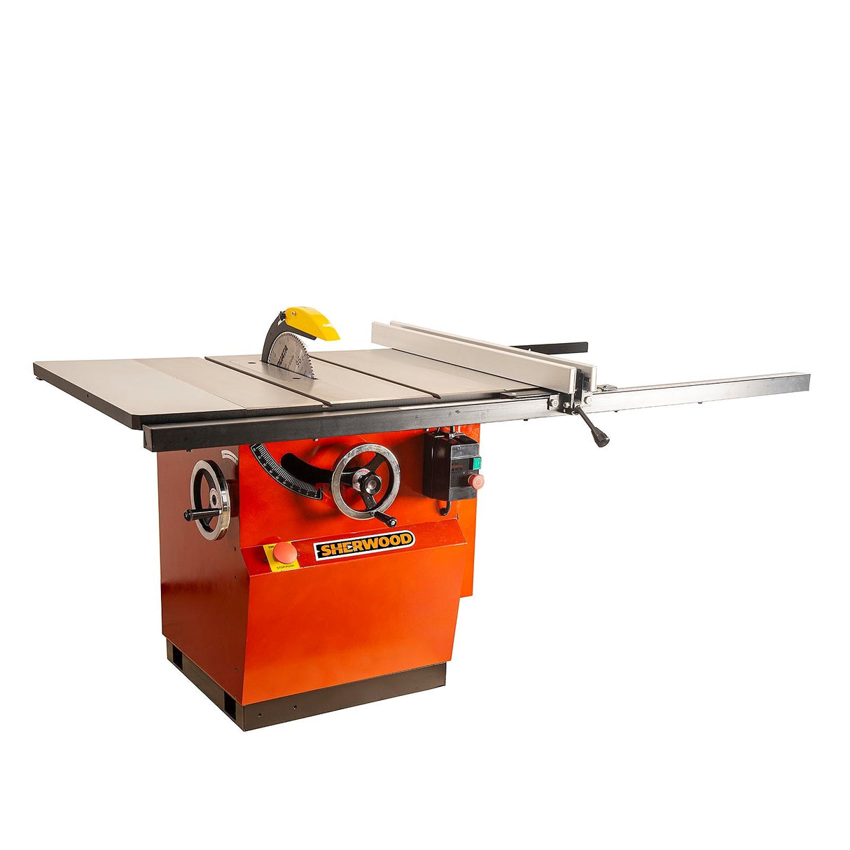 Sherwood 10in Heavy-Duty Cabinet Table Saw in action at woodworking store