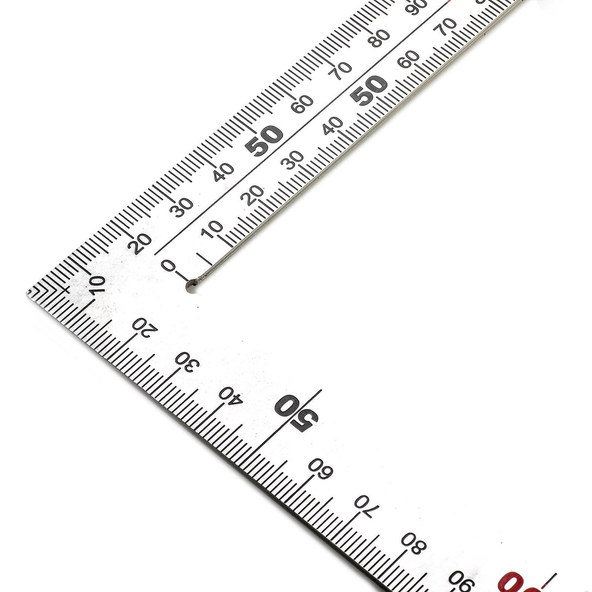 Japanese Style Carpenter's Square 500x250mm Stainless Steel with Acid-Etched Measurement Scale on White Background