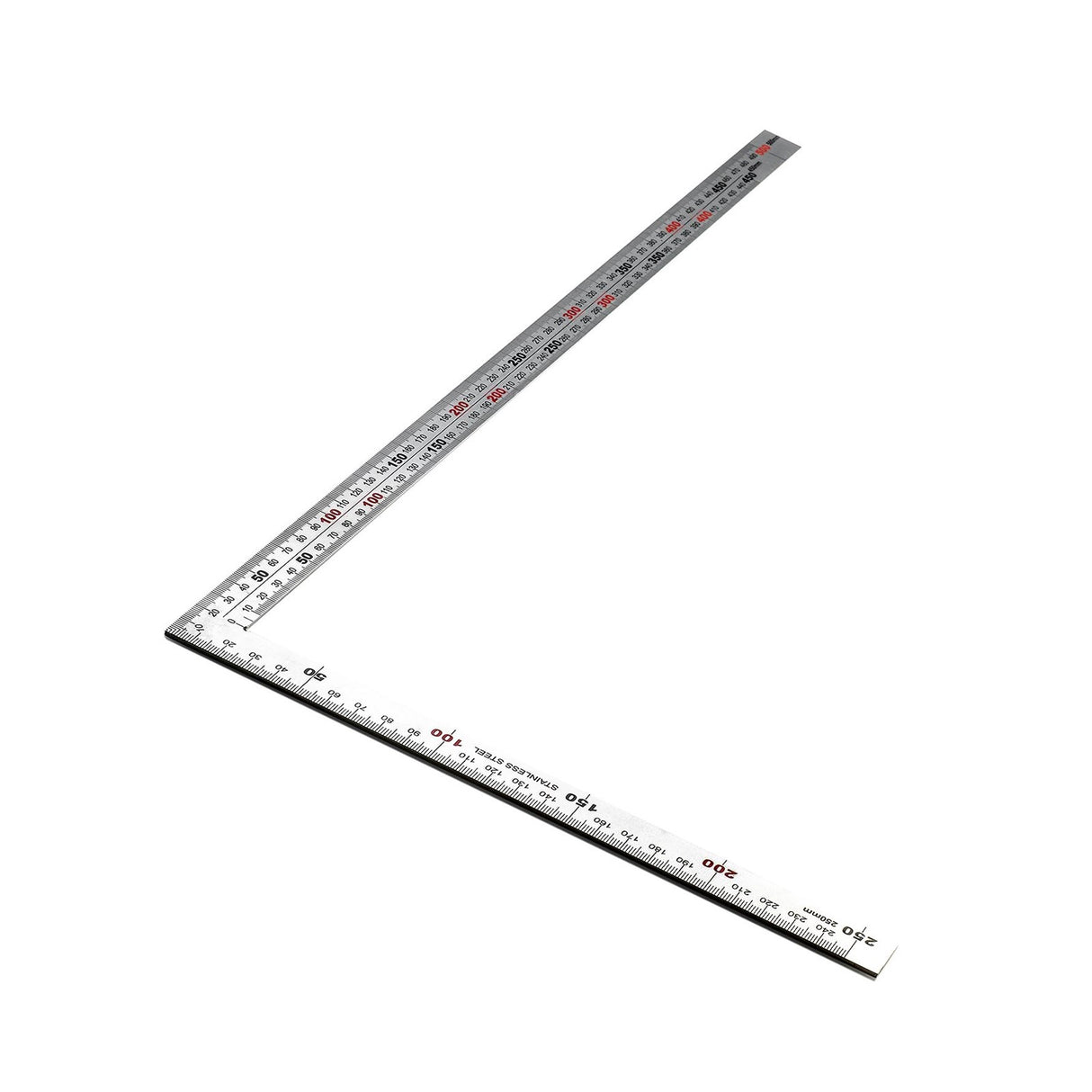 Japanese Style Carpenter's Square 500x250mm Stainless Steel with Acid-Etched Measurement Scale