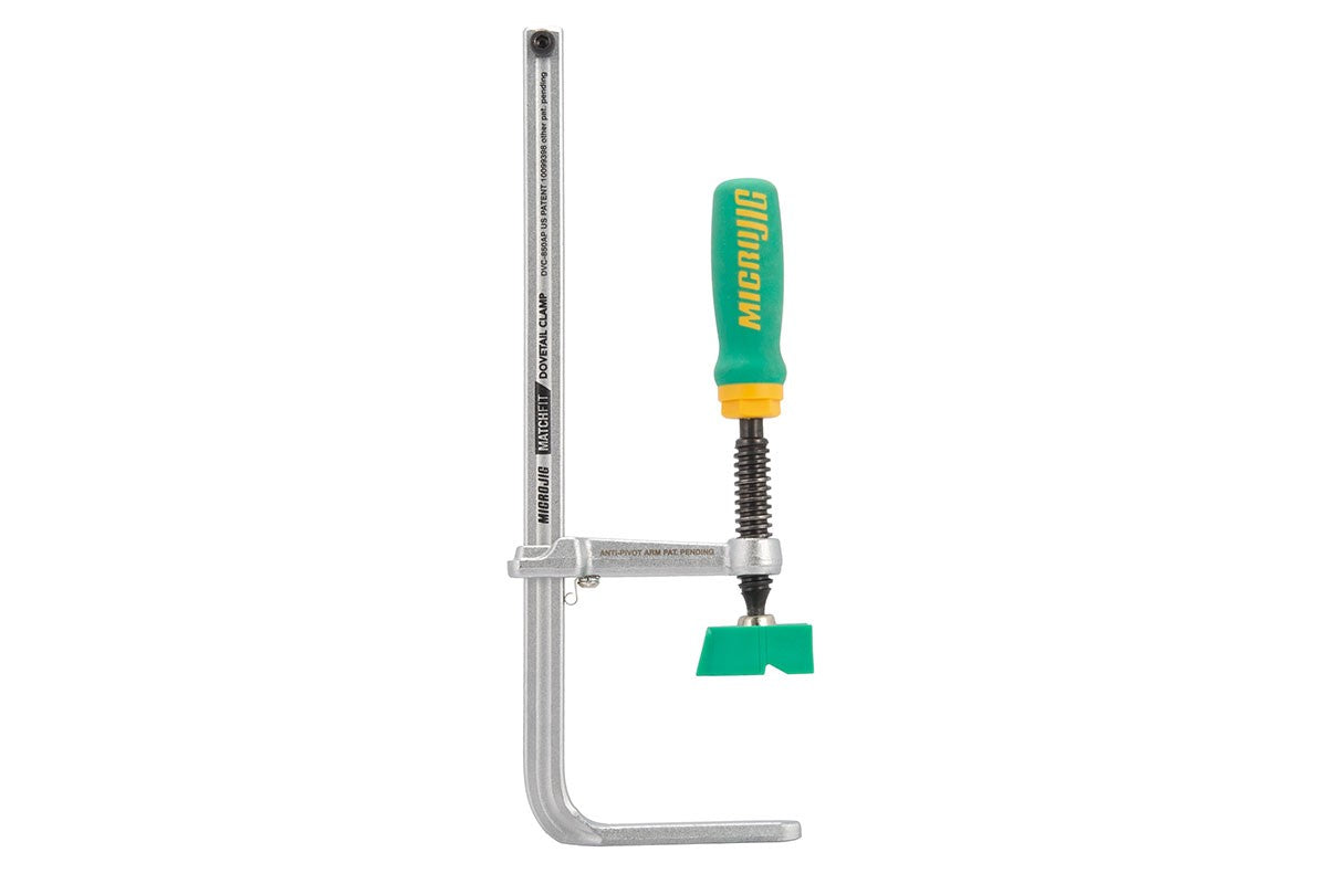 MicroJig MatchFit Dovetail Clamp AP in use on woodworking project, showing versatility and ease of use