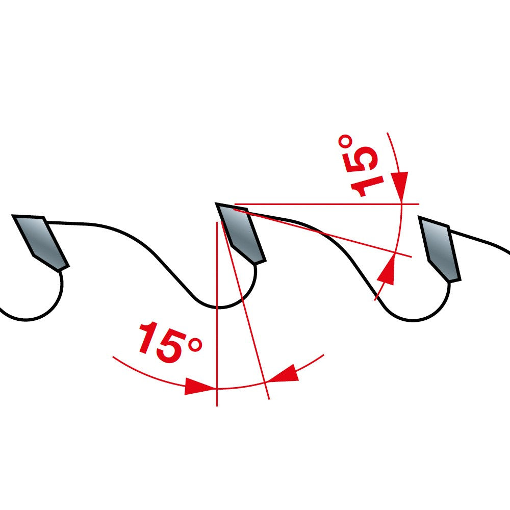 Freud 250mm Thin Kerf Saw Blade showing teeth and carbide tip
