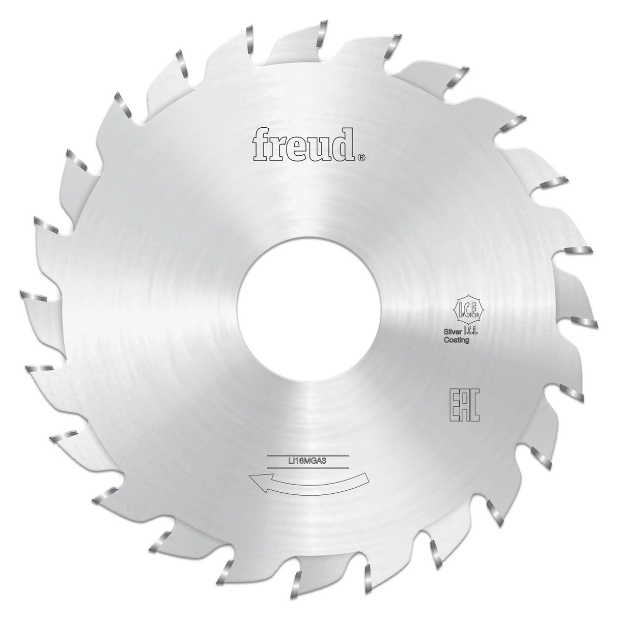 Freud Adjustable Scoring Saw Blade 80mm - Top view showing adjustable split scoring blade design