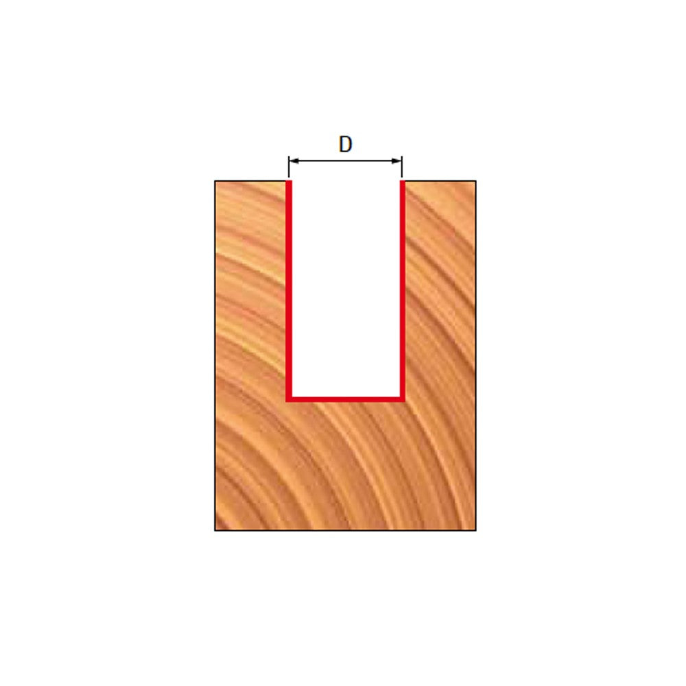 Freud Double Flute Straight Router Bit 25.4 x 19mm 1/4in Shank - Ideal for grooving and edge-routing