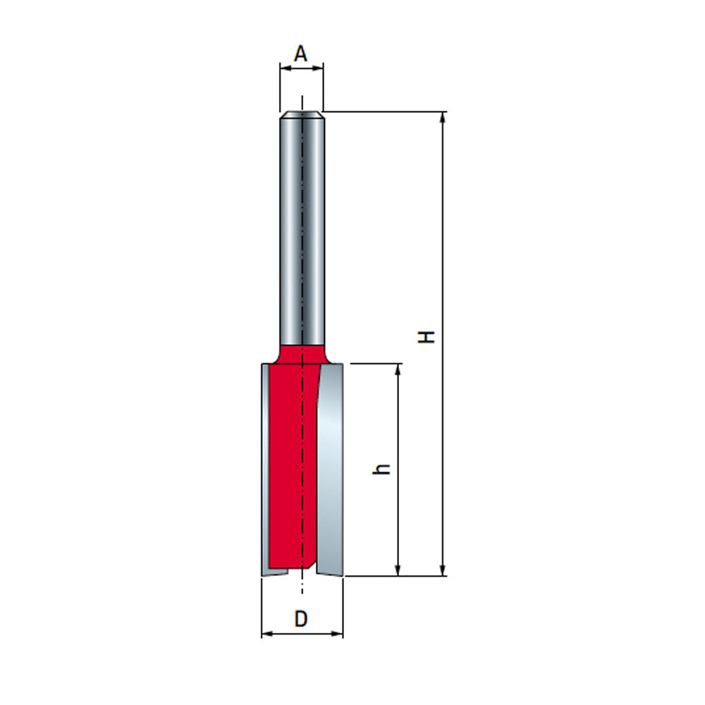 Freud 1/2in Shank Double Flute Straight Router Bit in use on timber slab