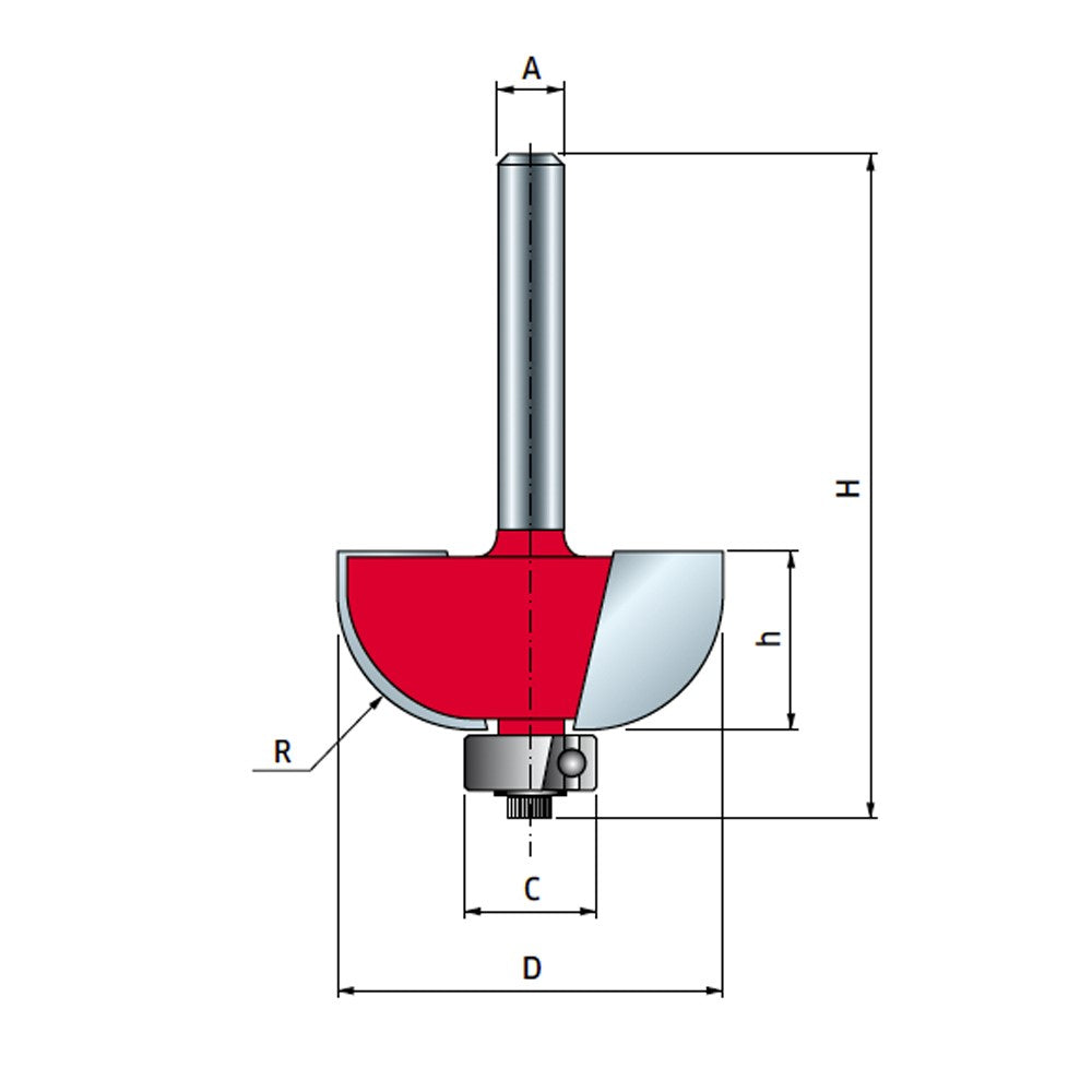 Freud 12.7mm Radius Cove Moulding Router Bit in use on woodworking project