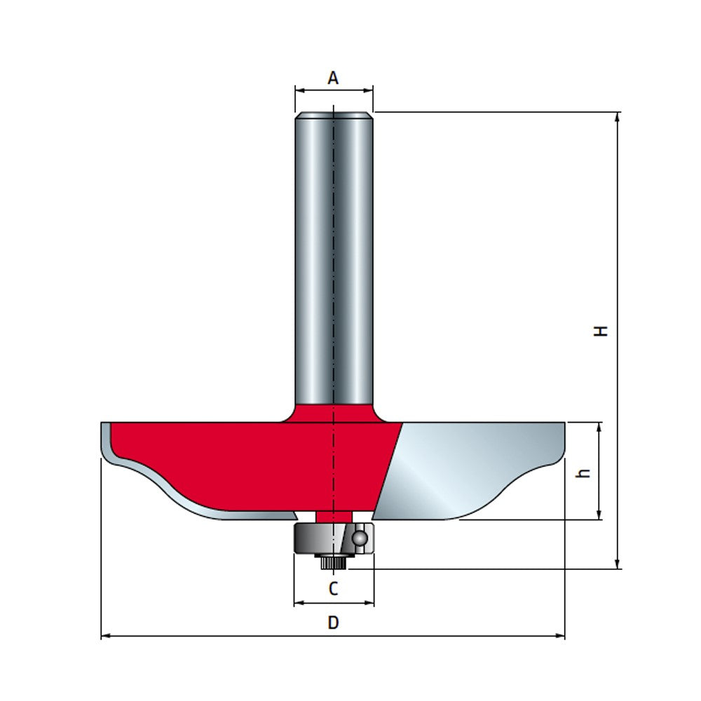 Freud Horizontal Panel Raising Ogee Router Bit in use, creating decorative raised panels