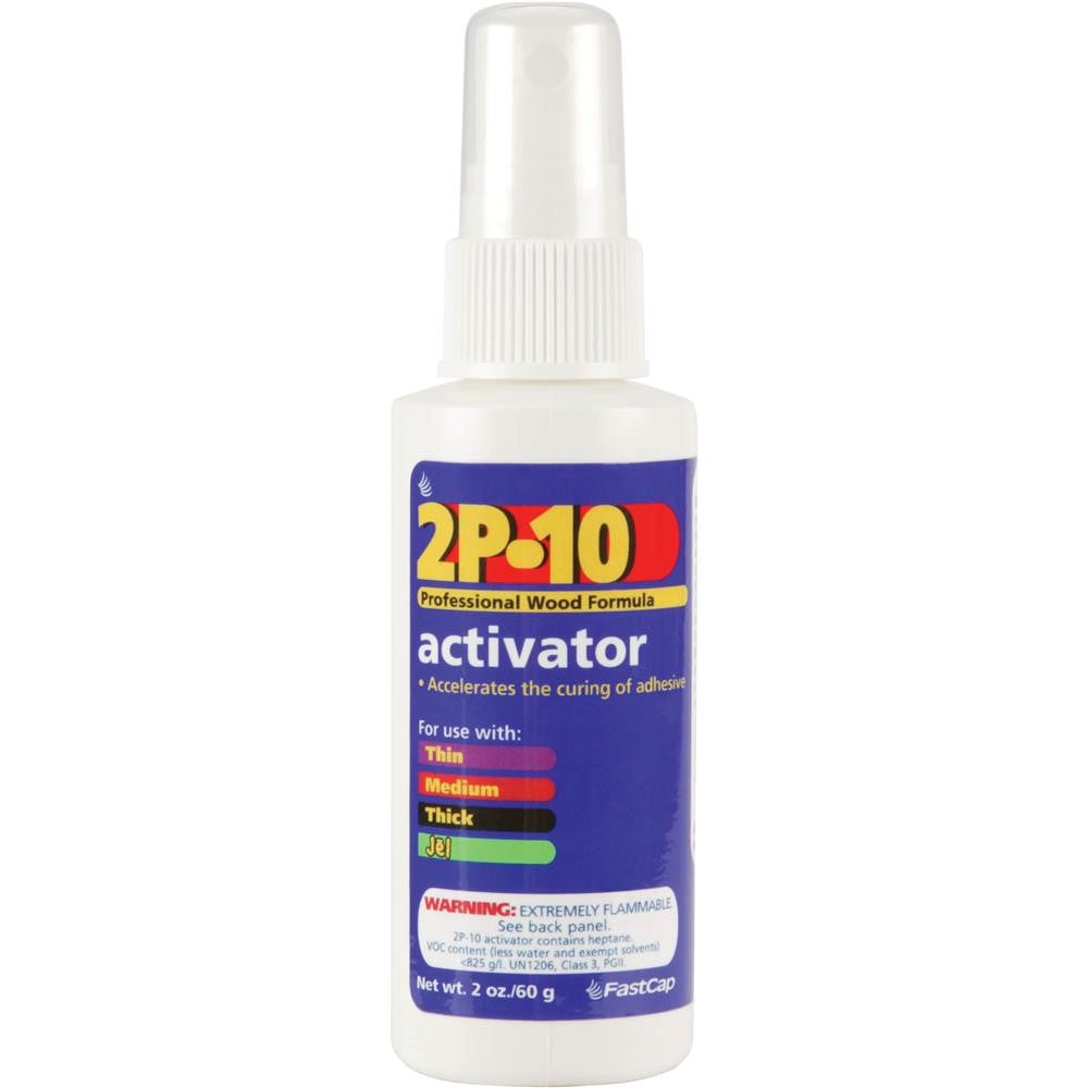 FastCap 2P-10 Super Glue Activator pump bottle in a woodworking tools store