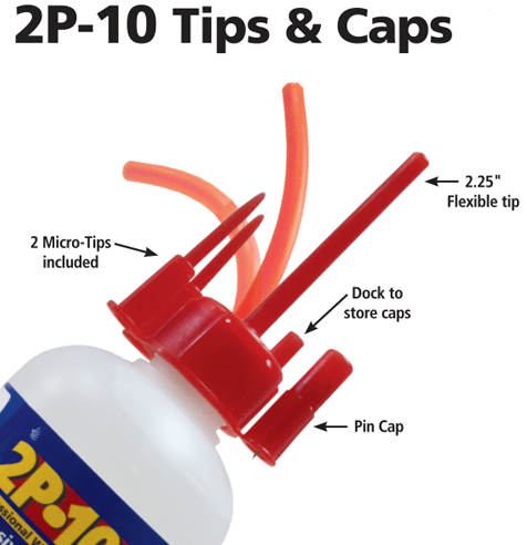 FastCap 2P-10 XT flexible tip for 280ml glue bottle with Pincap and two MicroTips