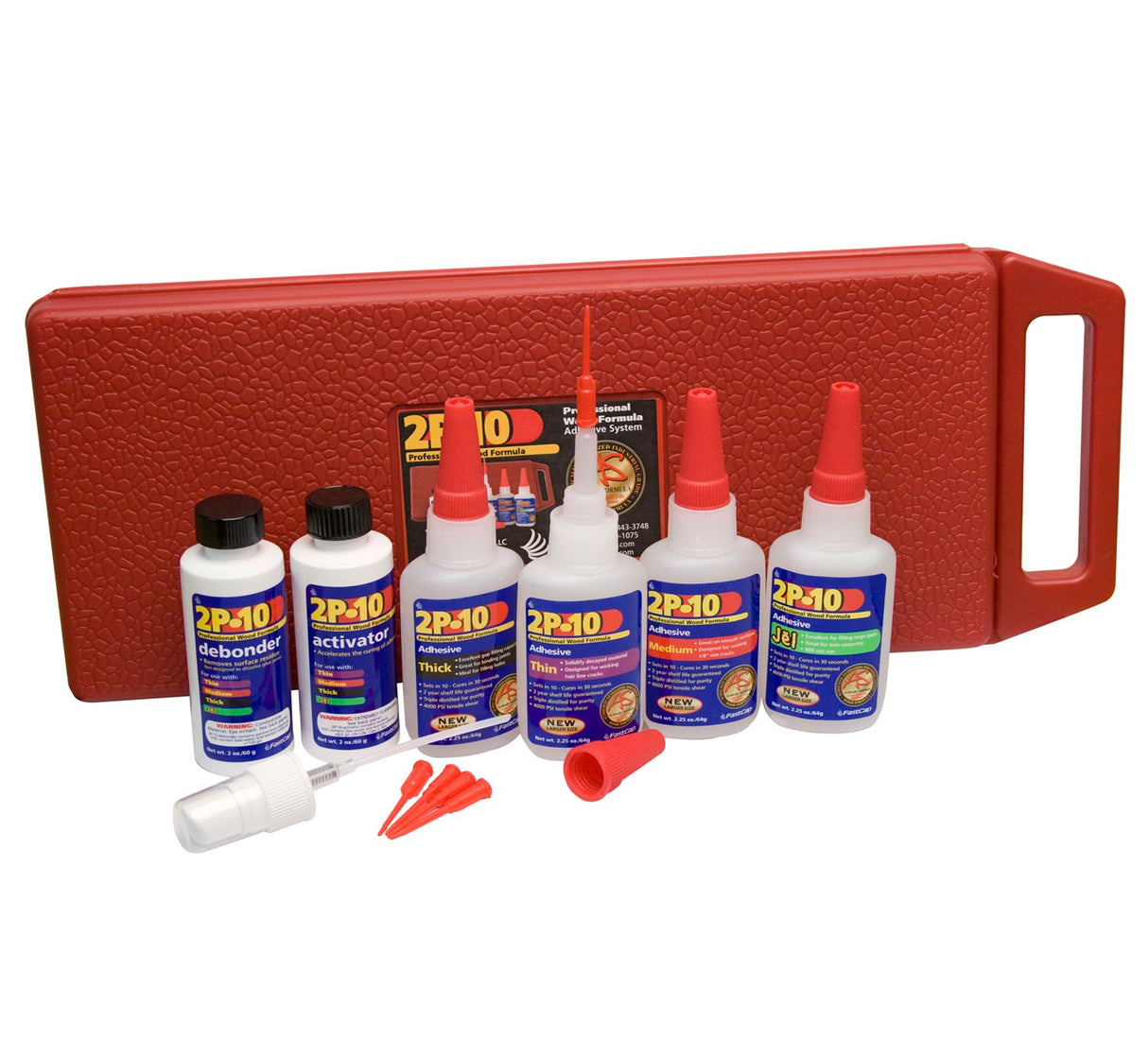 FastCap 2P-10 Super Glue Starter Set in Case with variety of accessories in a convenient kit