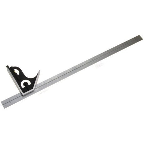 iGaging 600mm Combination Square with stainless steel blade, satin chrome finish, inch/metric graduations, level vial, and Scribe tool