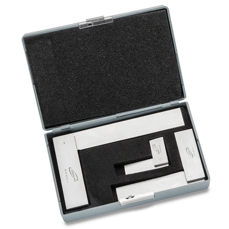 iGaging Engineer's Square Set in durable case, precision ground and hardened steel, essential for machine setup and project layout