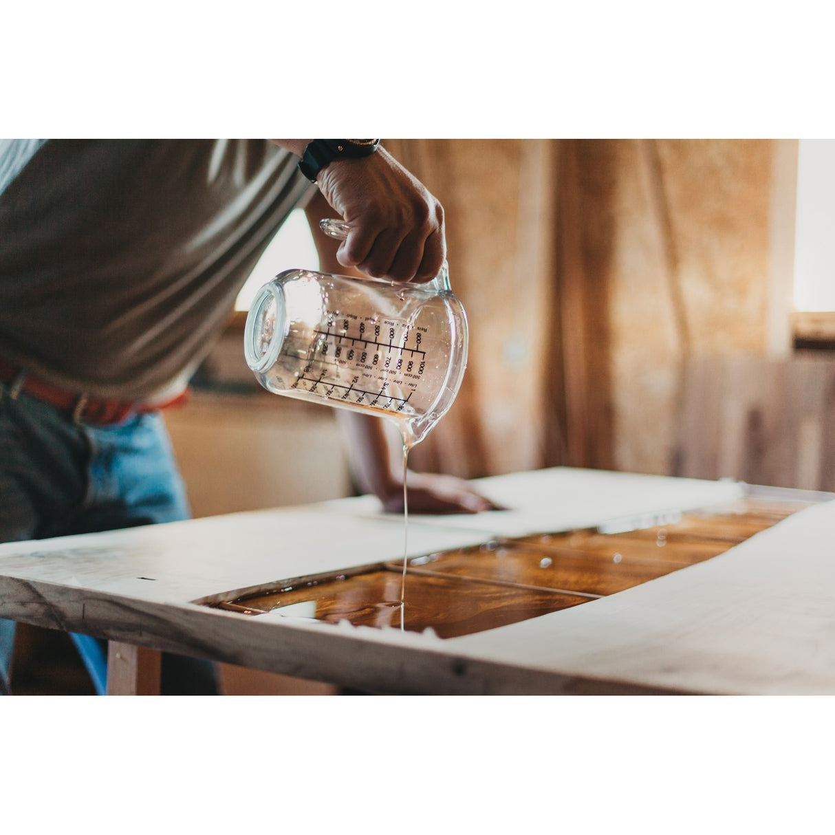 Ultra clear Luci Clear Casting Epoxy Resin for deep pours, perfect for river tables and embedments