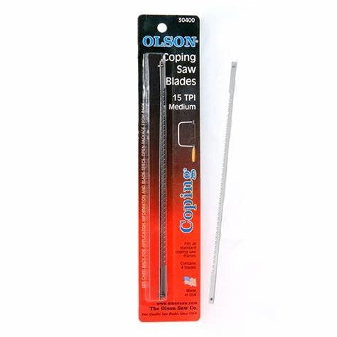 Olson Replacement Blades for Coping Saws Pack of 4 - Fine 20TPI Option