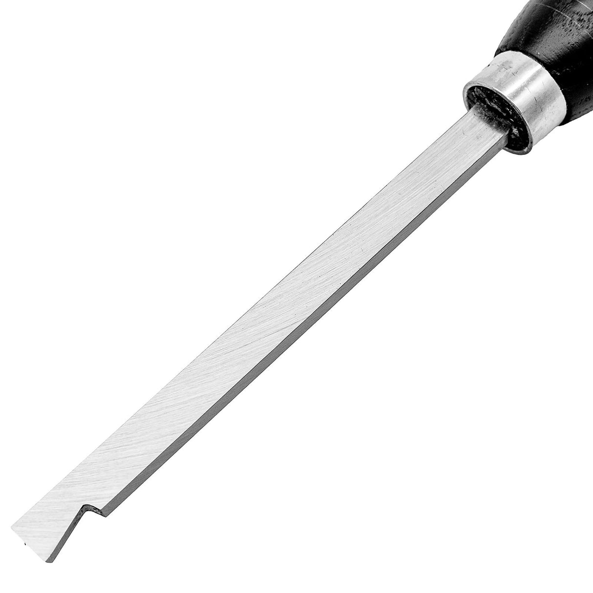 Crown Dovetail Scraper 12.5mm M2 Cryogenic Steel Woodturning Tool in use on lathe cutting wood