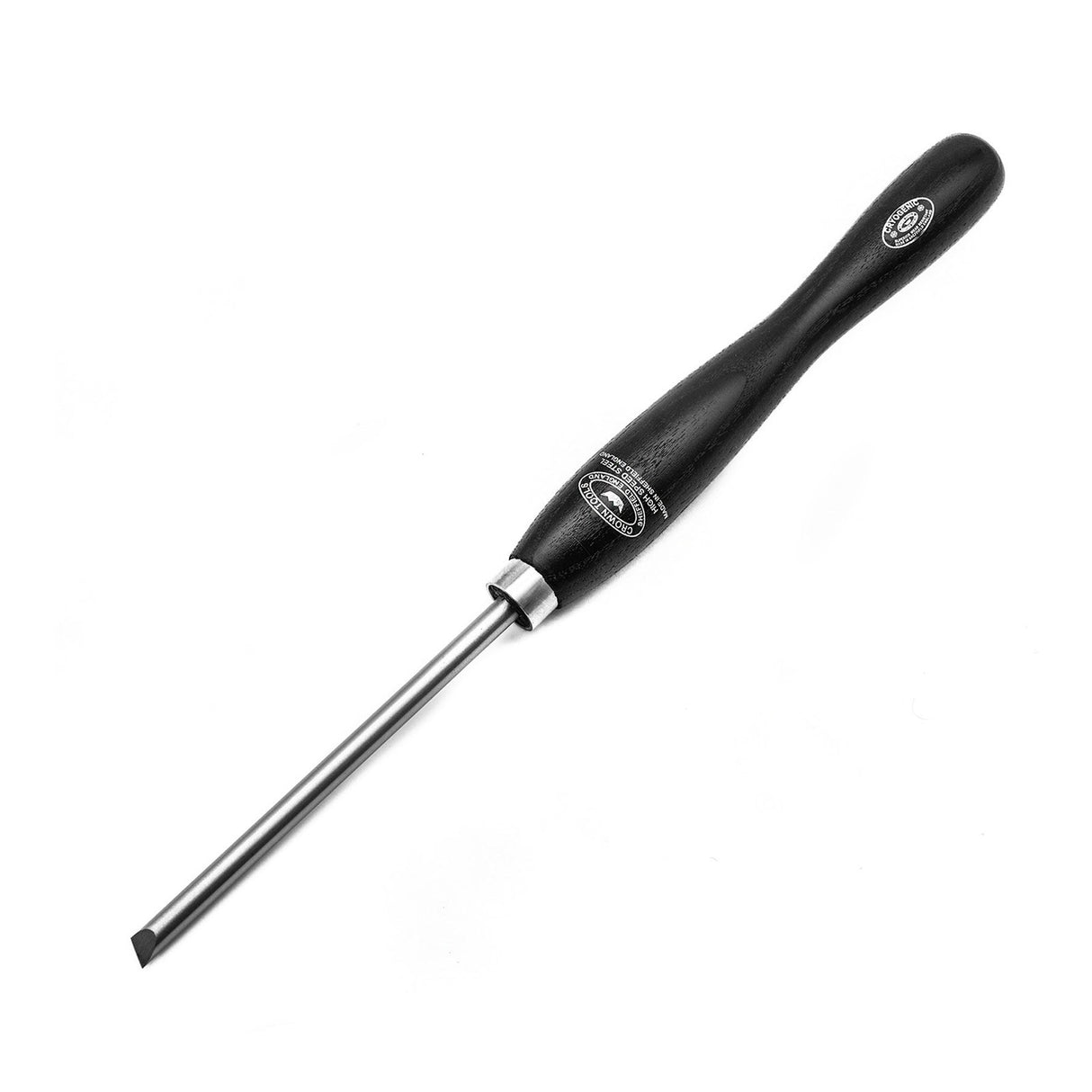 Crown 10mm Round Skew Chisel M2 Cryogenic Steel Woodturning Tool in use on a lathe