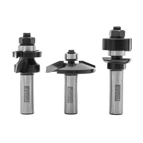 Torquata Small Arched Door Router Bit Set showcasing 3 high-quality bits for small arched doors