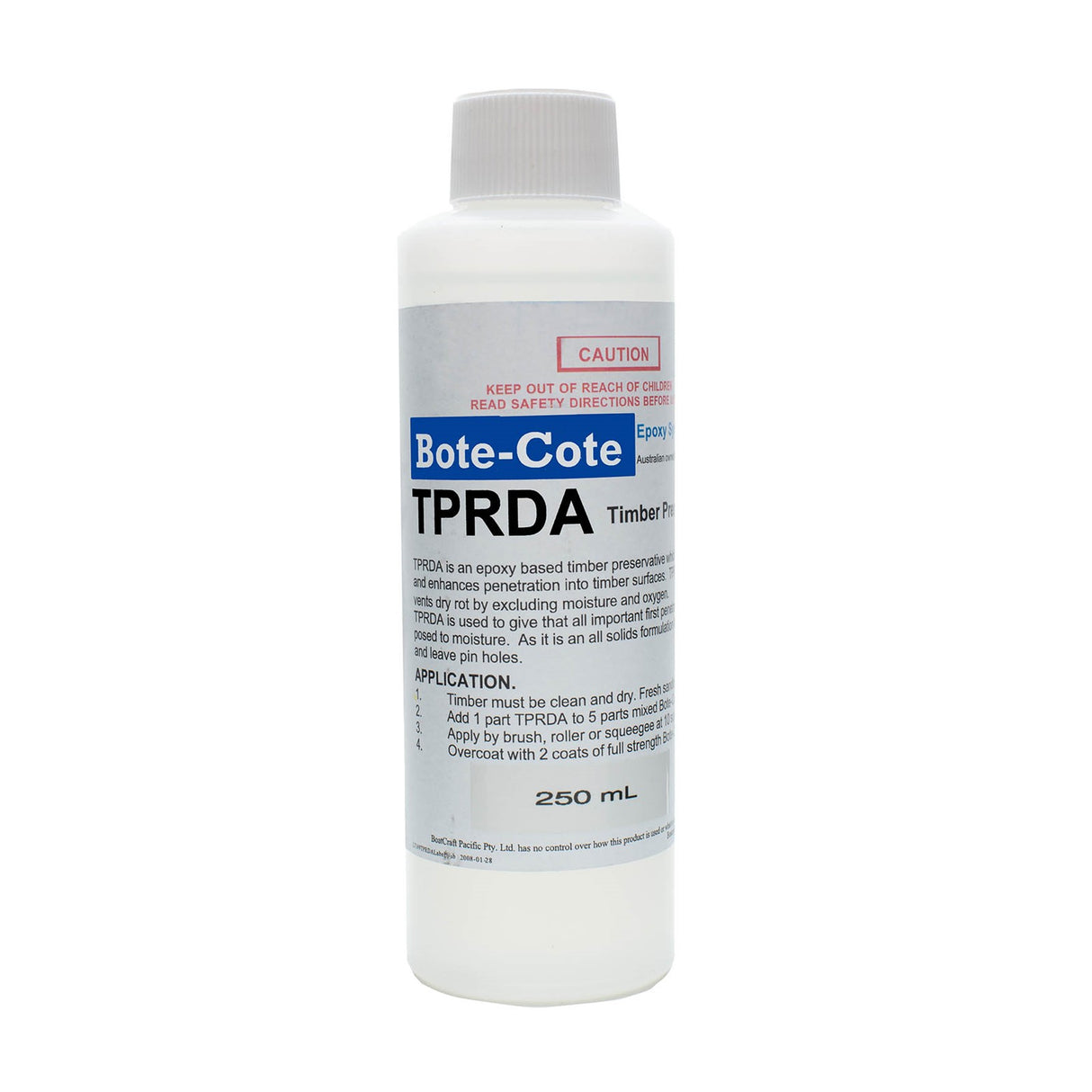 Bote-Cote TPRDA Epoxy Resin 250ml bottle, transparent epoxy resin with fungal and bacterial properties