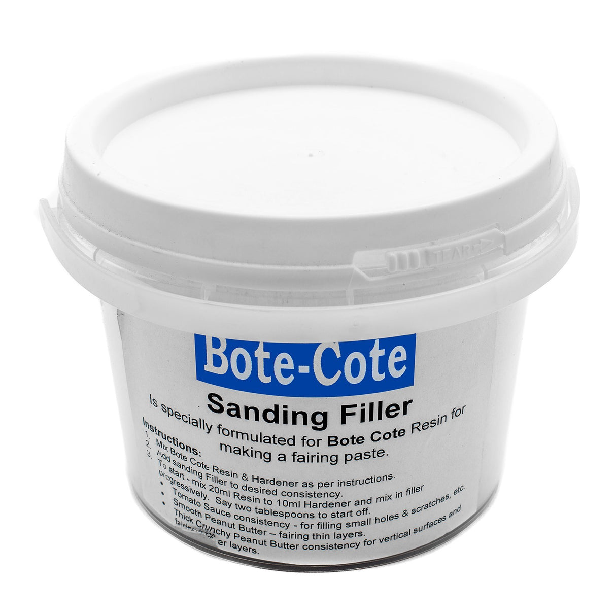 Bote-Cote Lightweight Sanding Filler powder being mixed with epoxy resin paste
