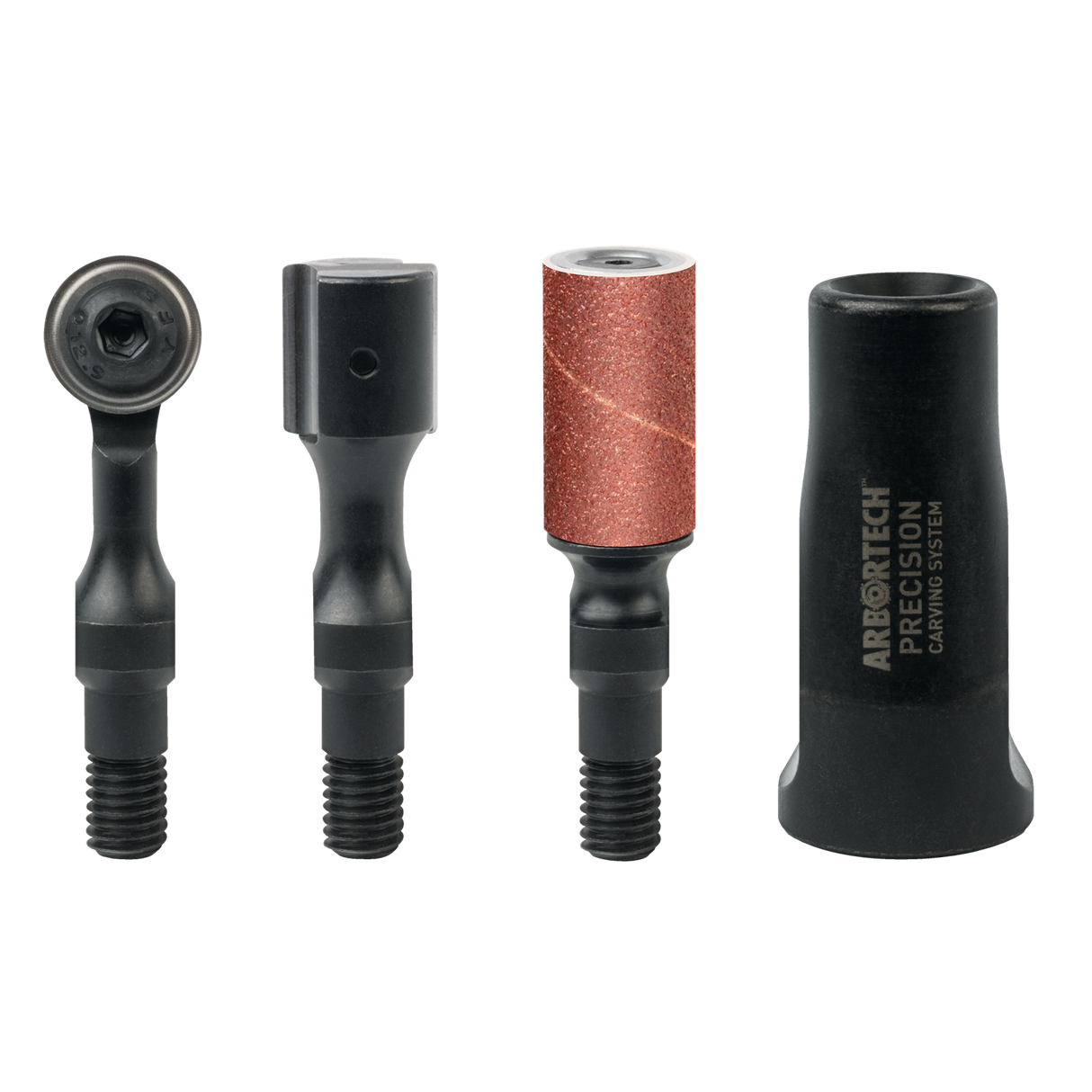 Arbortech Precision Carving System Starter Set angle grinder attachment in use with intricate carving detail