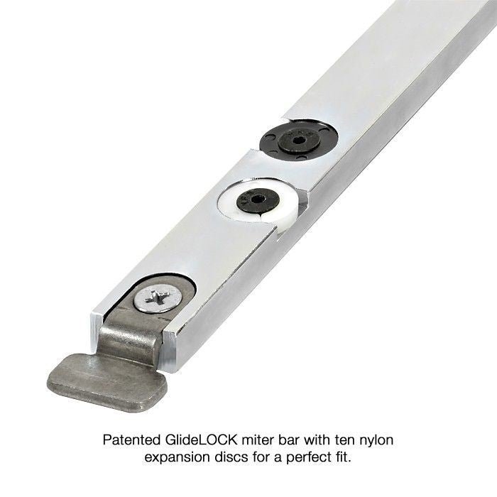 Incra Miter 5000 Deluxe Crosscut Sled System showing adjustable fence and T-tracks