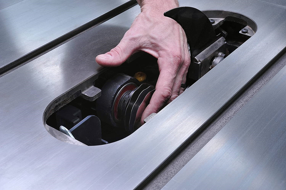 MicroJig BladeMatch Arbor Shim Set - View of 6 precision shims for accurate table saw alignment