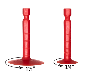 FastCap Kaizen Foam Spinner Set of Two Cutout Levelling Tools, angled view showcasing two different sizes for small and large cutouts