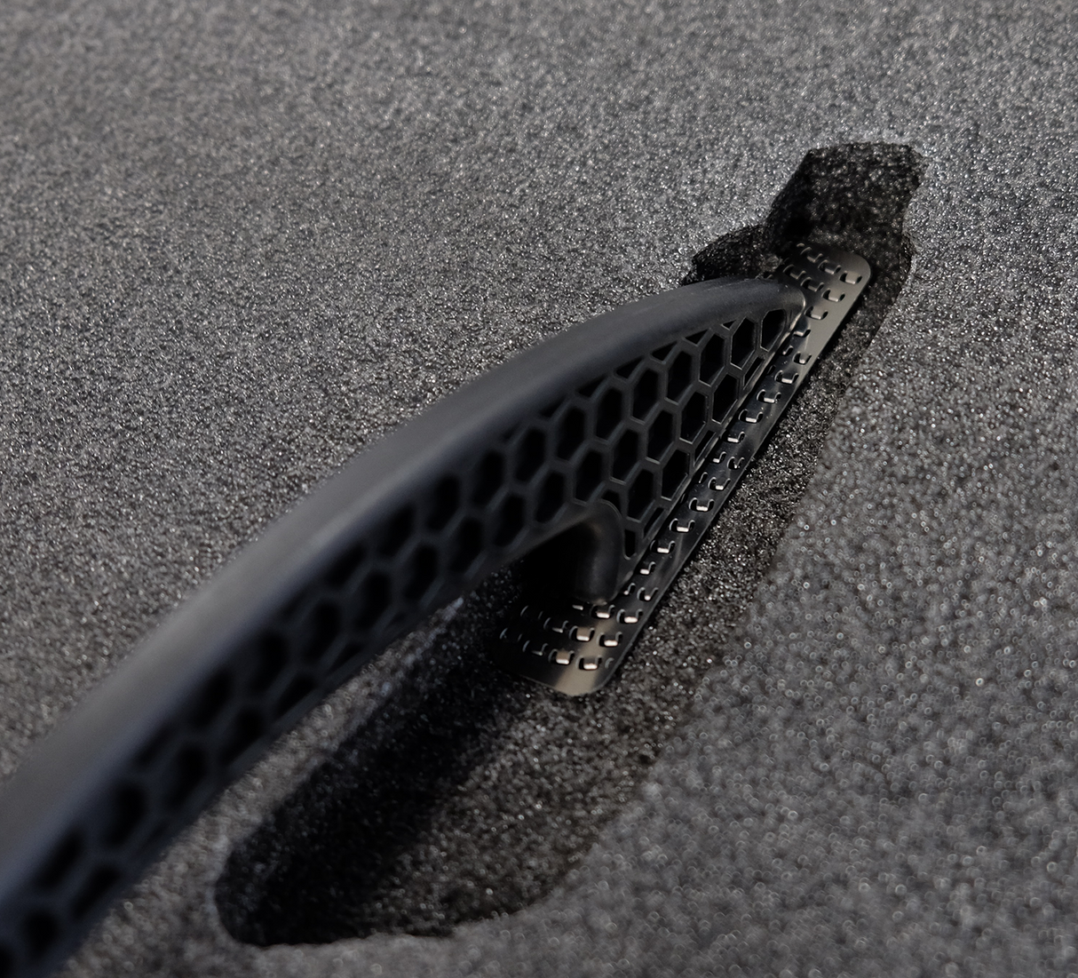 FastCap Kaizen Foam Scraper tool scraping out tool cutouts in Australian woodshop