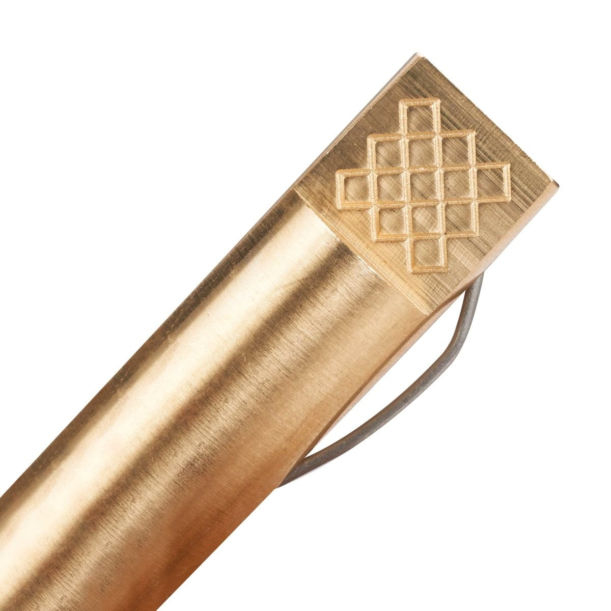 Torquata Brass Bench Dogs 41mm in use on workbench