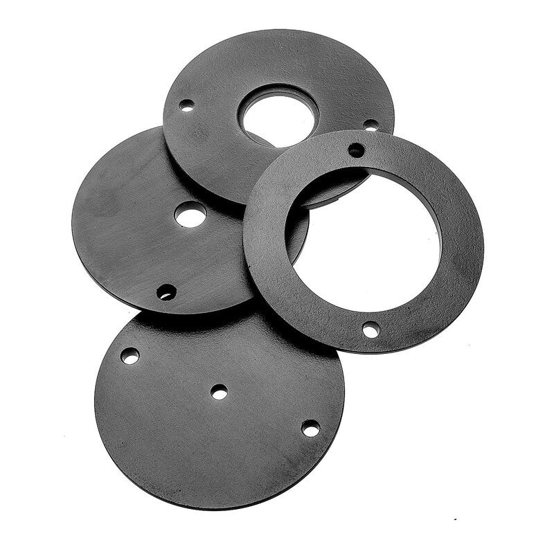 Set of 4 Sherwood router table insert rings for precision woodworking