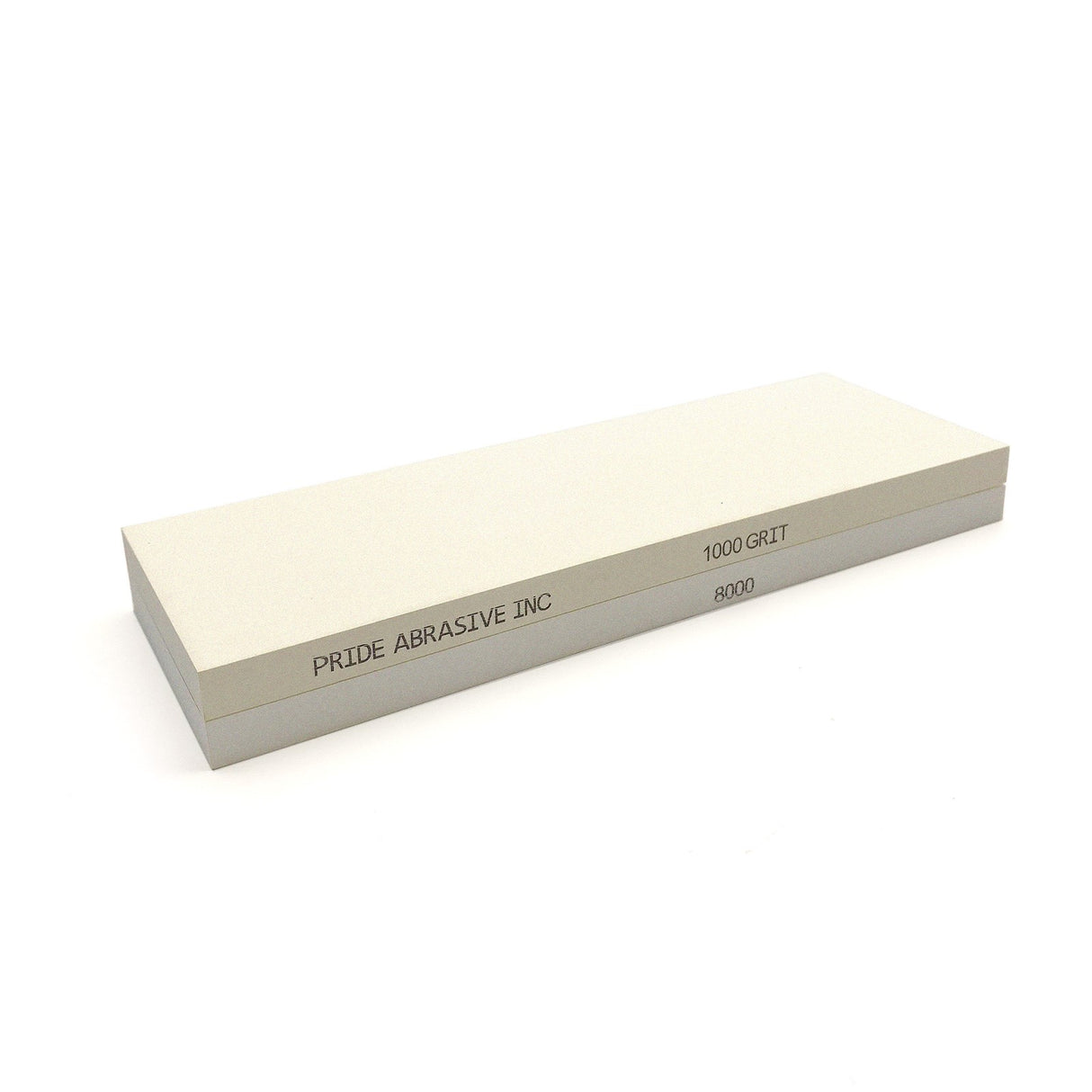 Pride Abrasives 1000-8000 grit combination waterstone for superior edge finishes. Soft water sharpening stone with adjustable abrasiveness