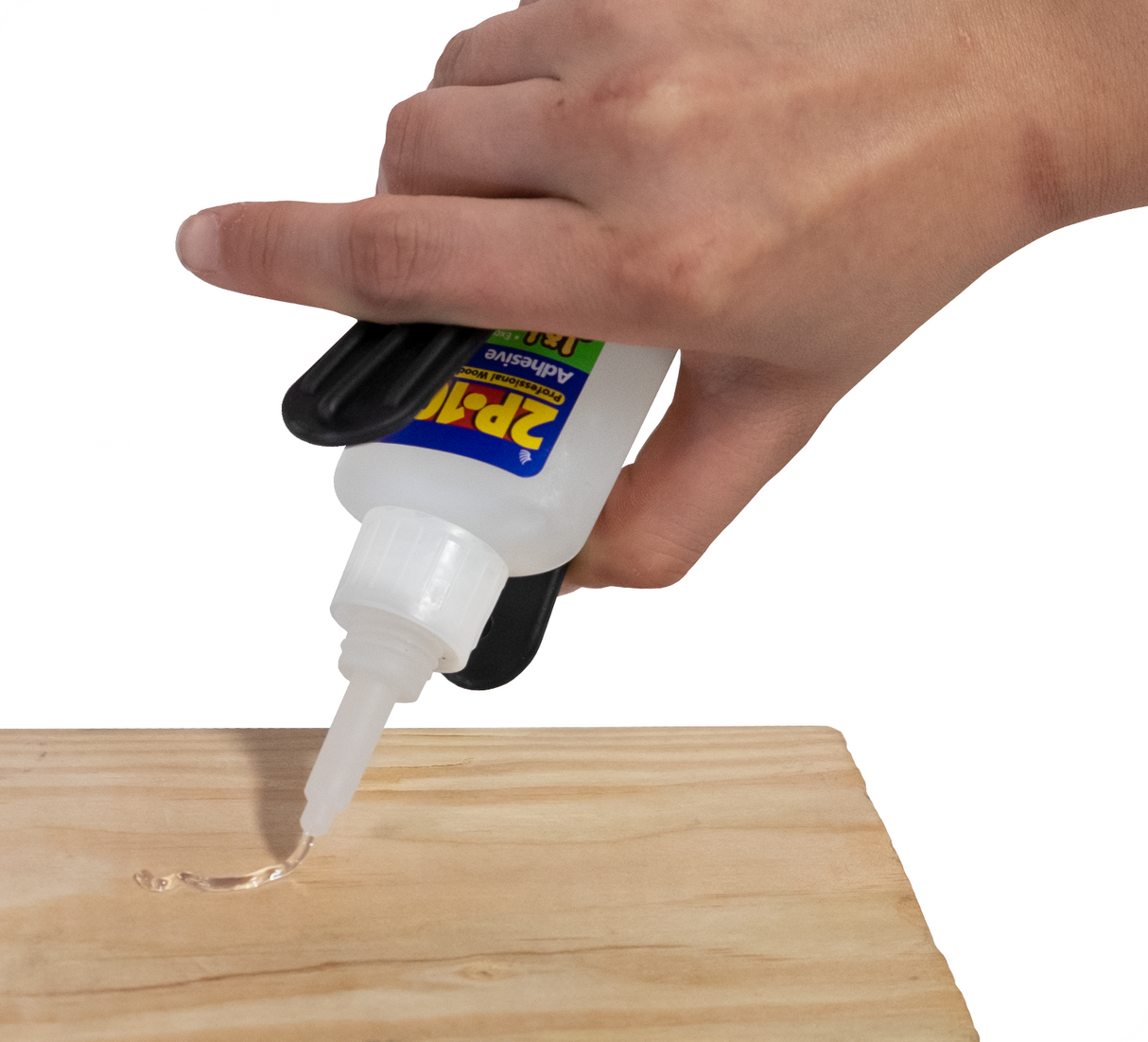FastCap Easy Squeeze Super Glue Applicator in use with increased squeezing pressure capability