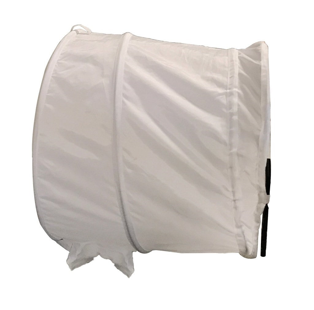 FastCap Saw Hoodie Dust Hood in use on a mitre saw, capturing 95% of dust