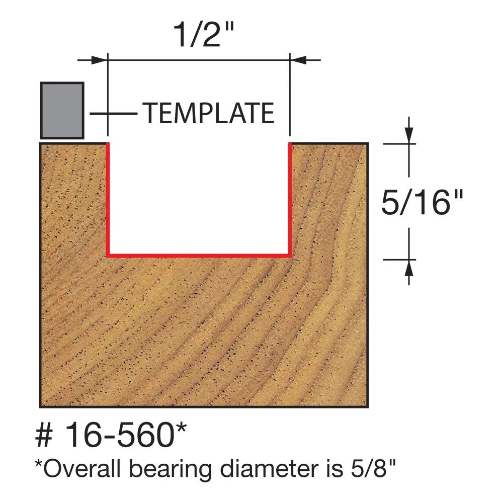 Freud Pattern Following Mortice Router Bit 1/4 Shank creating clean, splinter-free mortises in various materials