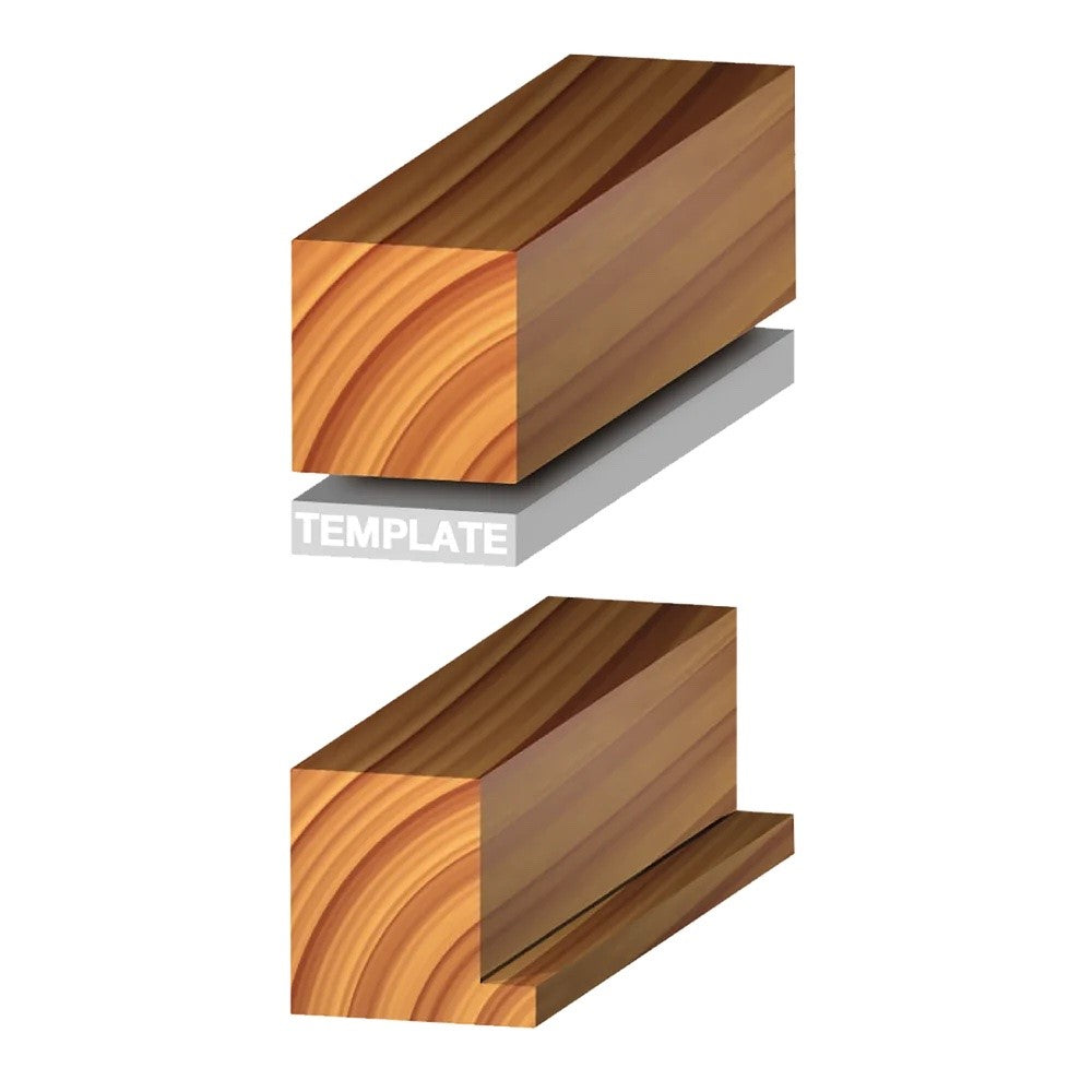 Freud Rebate Edge Moulding Router Bit Set 1/4in Shank - Close-up detail of interchangeable bearings for versatile rabbeting depths