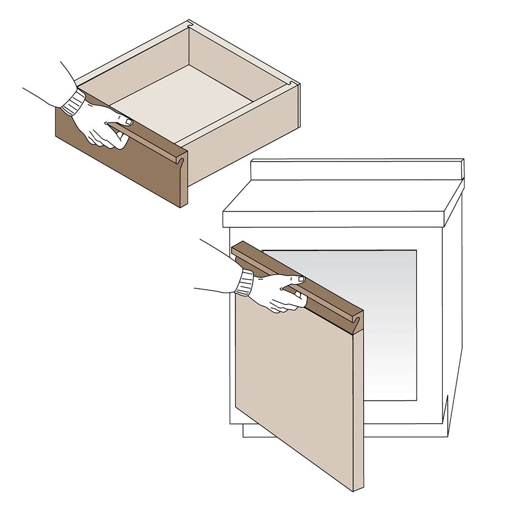 Freud Finger Pull Router Bit creating contemporary cabinet door finger pull groove