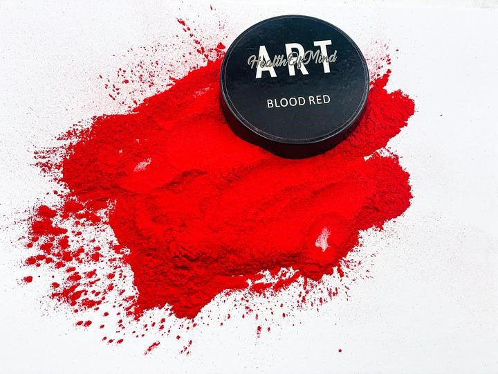 Health of Mind Art Blood Red 50g Pearlescent Mica Powder for Epoxy Resin in action