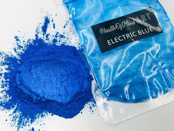 Health of Mind Art Electric Blue 50g Pearlescent Pigment Mica Powder in Australian Woodworking Tools Store