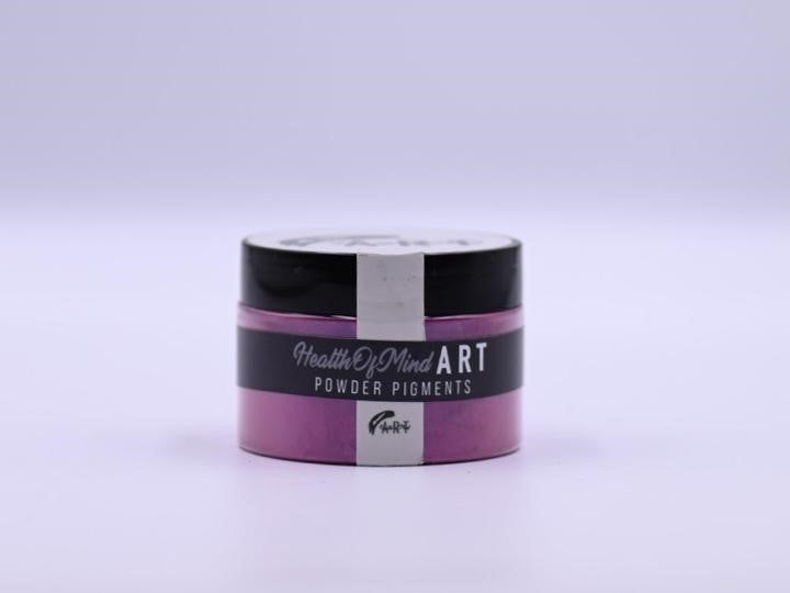 Health of Mind Art Fuchsia Pink 50g Pearlescent Mica Powder for Epoxy Resin - Close-up view showcasing vibrant pink hue
