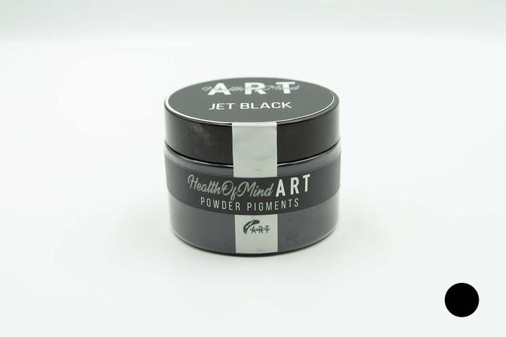 Health of Mind Art Jet Black 50g Pearlescent Pigment Mica Powder for Epoxy Resin in container