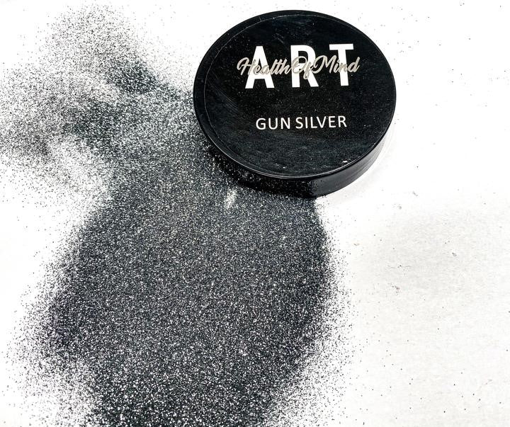 Health of Mind Art Gun Silver 50g Metallic Glitter Powder for Epoxy Resin - Dazzling metallic finish with rainbow effect