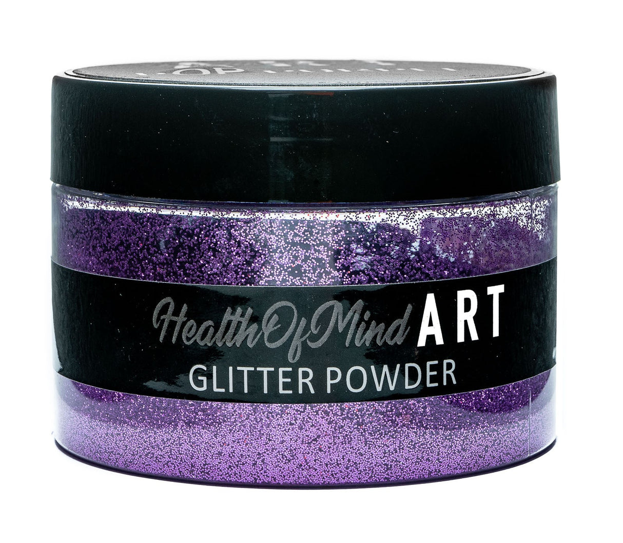 Purple metallic glitter powder for epoxy resin by Health of Mind Art Pop, showcasing a dazzling rainbow finish