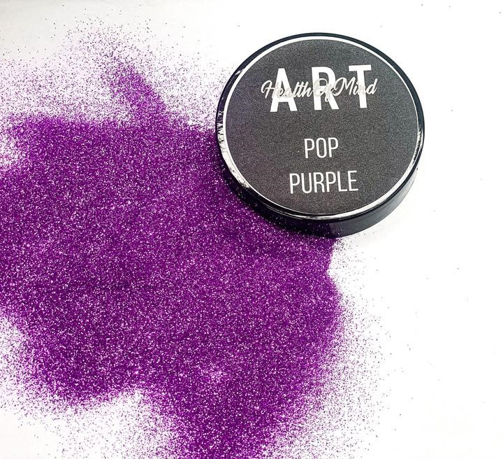 Health of Mind Art Pop Purple 50g Metallic Glitter Powder for Epoxy Resin - Close-up of metallic finish with rainbow effect