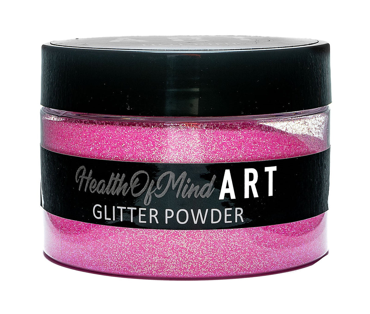 Health of Mind Art Hot Pink 50g Metallic Glitter Powder for Epoxy Resin in vibrant hot pink shade