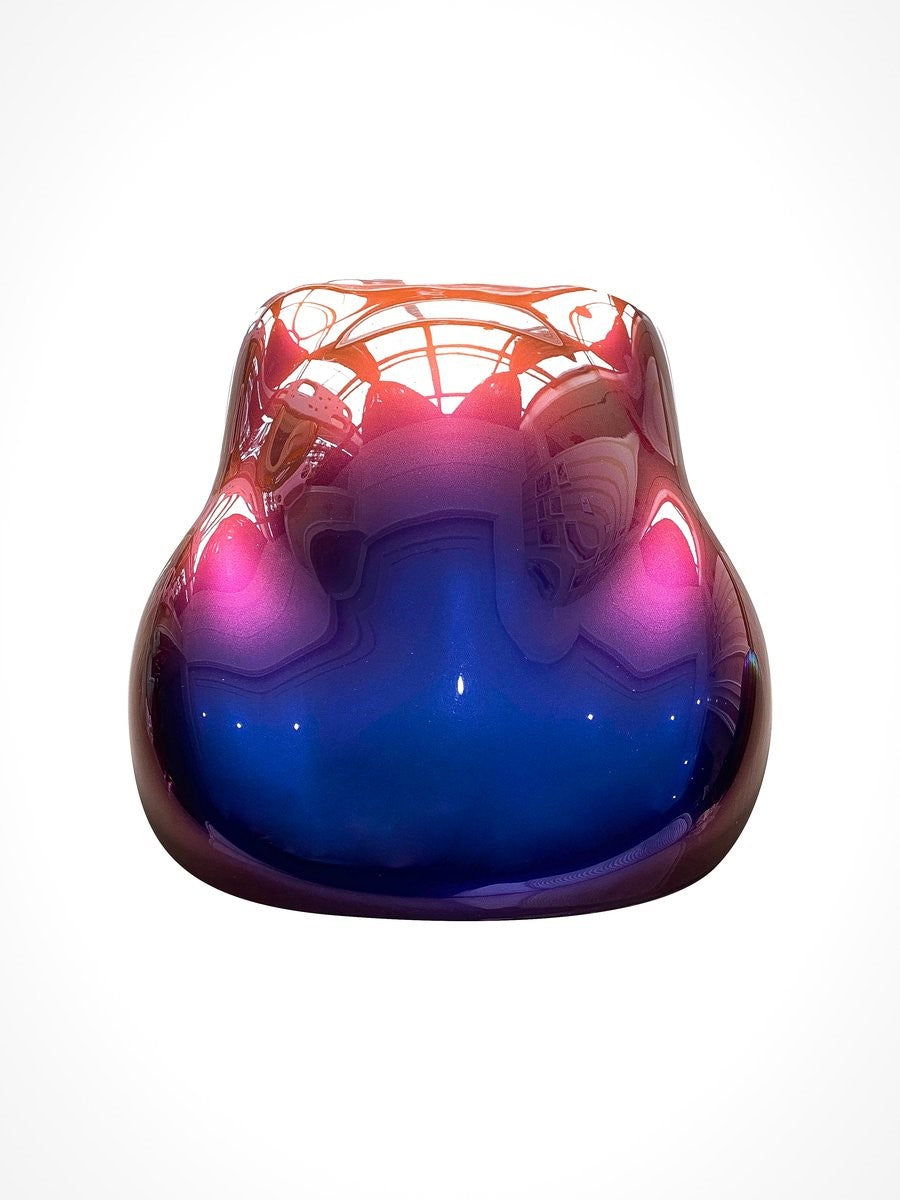 Blue, purple, red, and purple Super Chameleon Mica Pigment for epoxy resin on wood edge